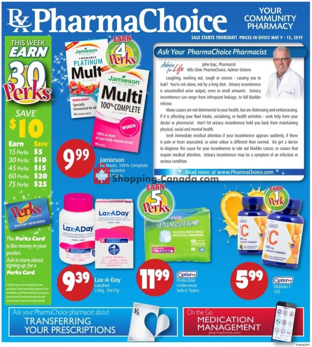 Pharma Choice flyer from Thursday May 9, 2019 to Wednesday May 15, 2019 - page 1