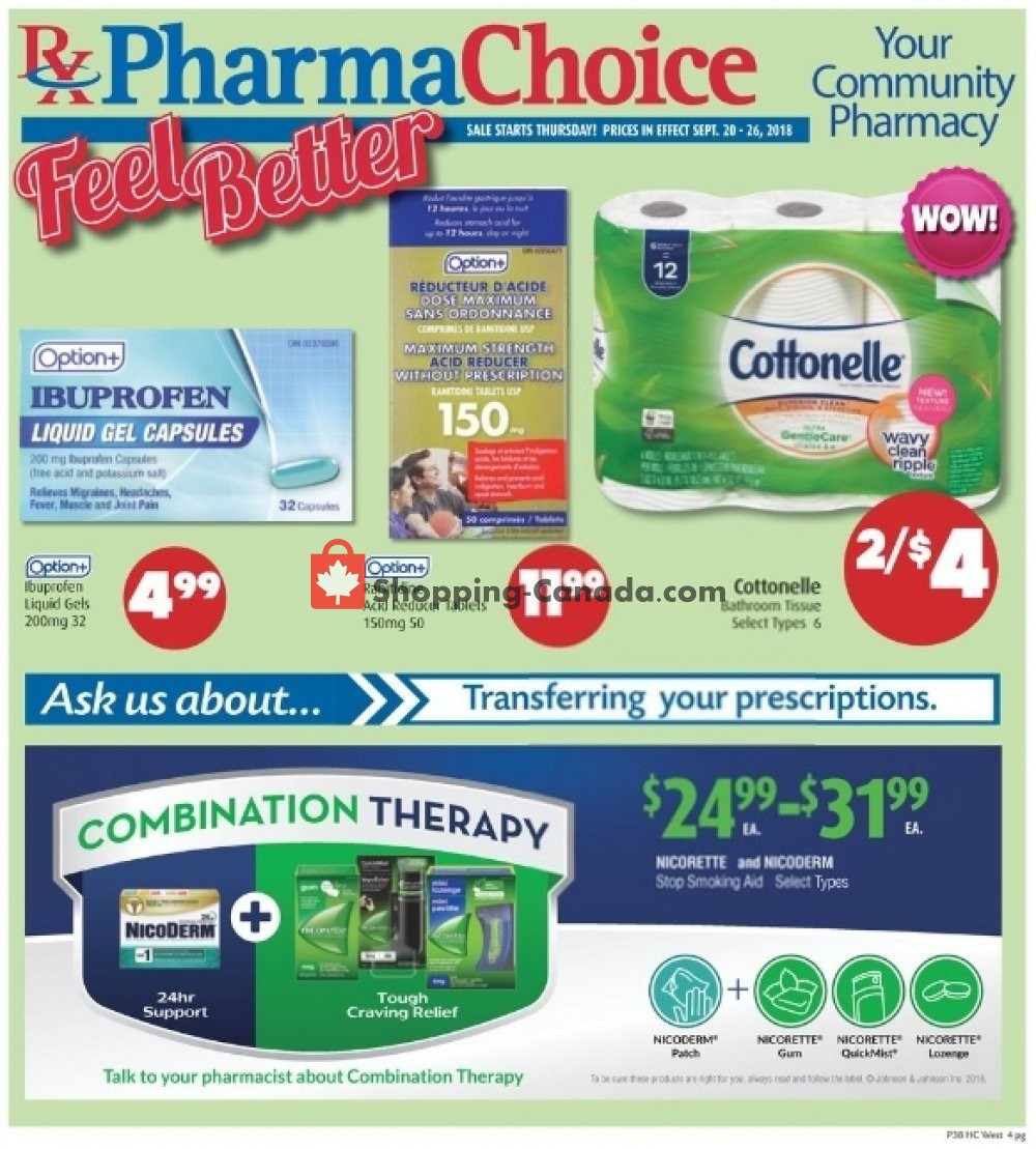 Pharma Choice flyer from Thursday September 20, 2018 to Wednesday September 26, 2018 - page 1