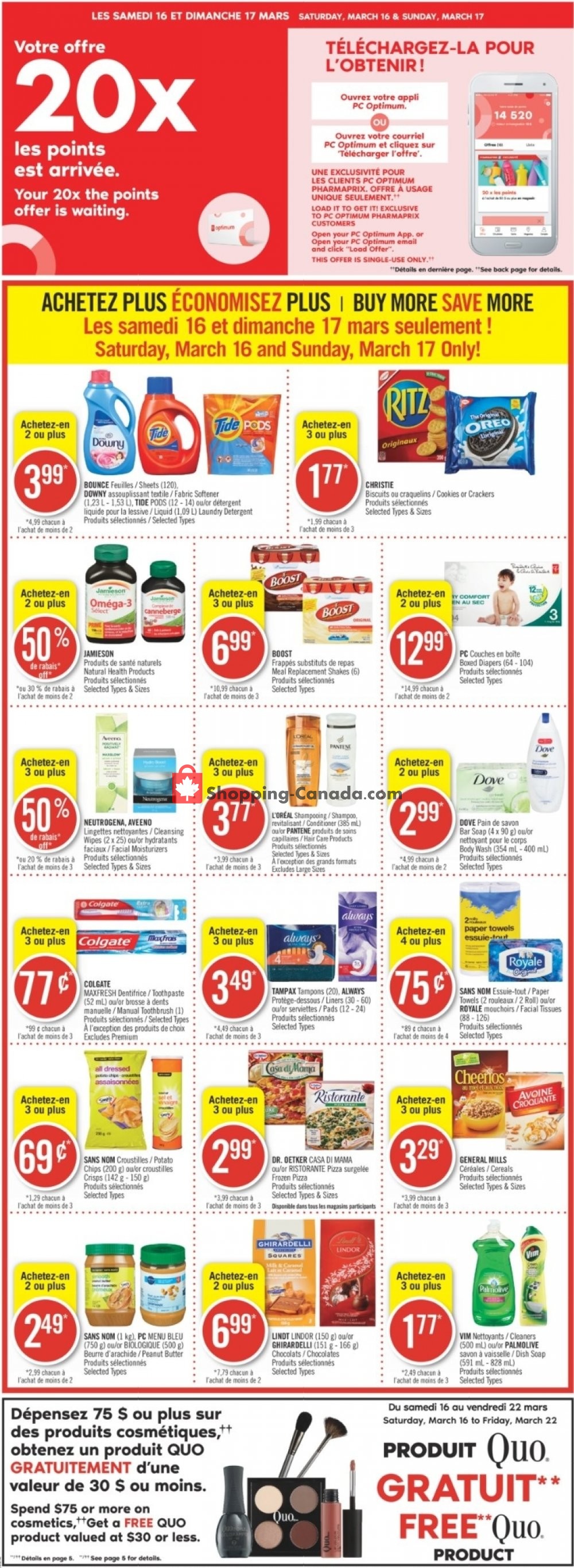 Pharmaprix flyer from Saturday March 16, 2019 to Friday March 22, 2019 - page 1