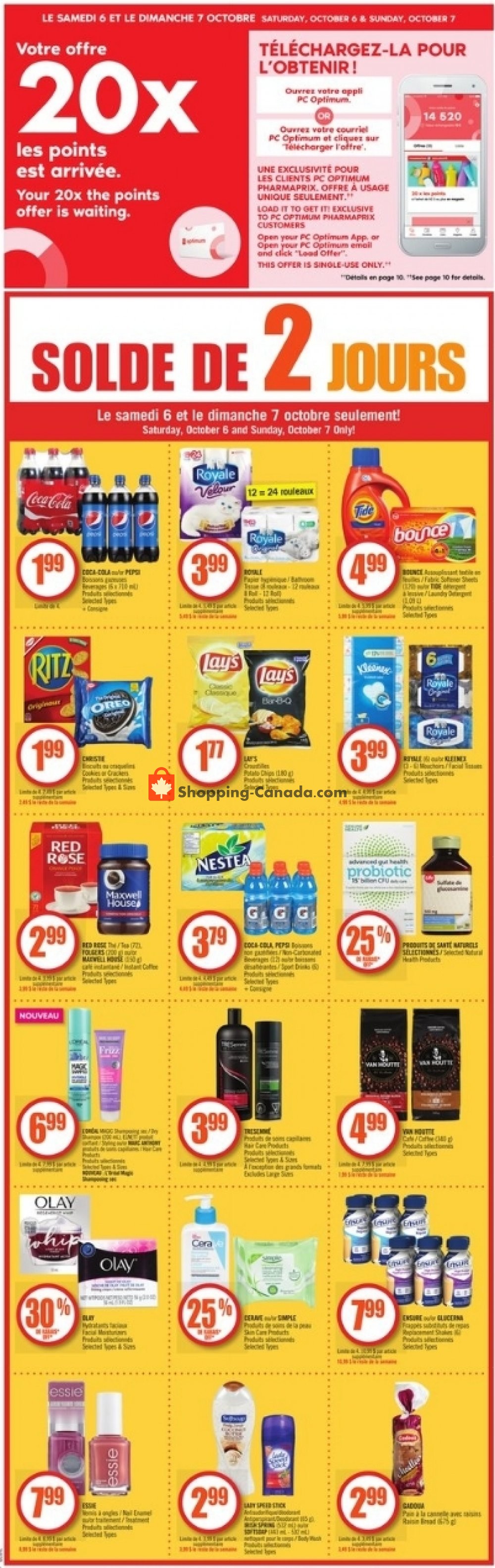 Pharmaprix flyer from Saturday October 6, 2018 to Friday October 12, 2018 - page 1