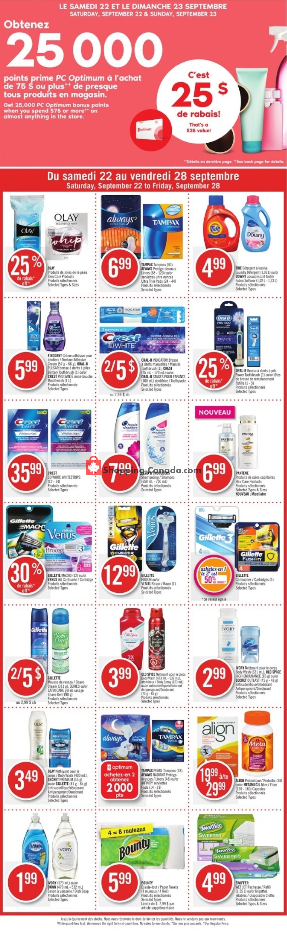 Pharmaprix flyer from Saturday September 22, 2018 to Friday September 28, 2018 - page 1