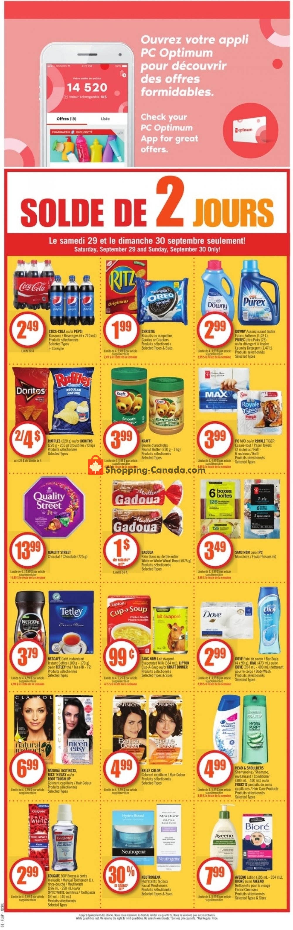 Pharmaprix flyer from Saturday September 29, 2018 to Thursday October 4, 2018 - page 1
