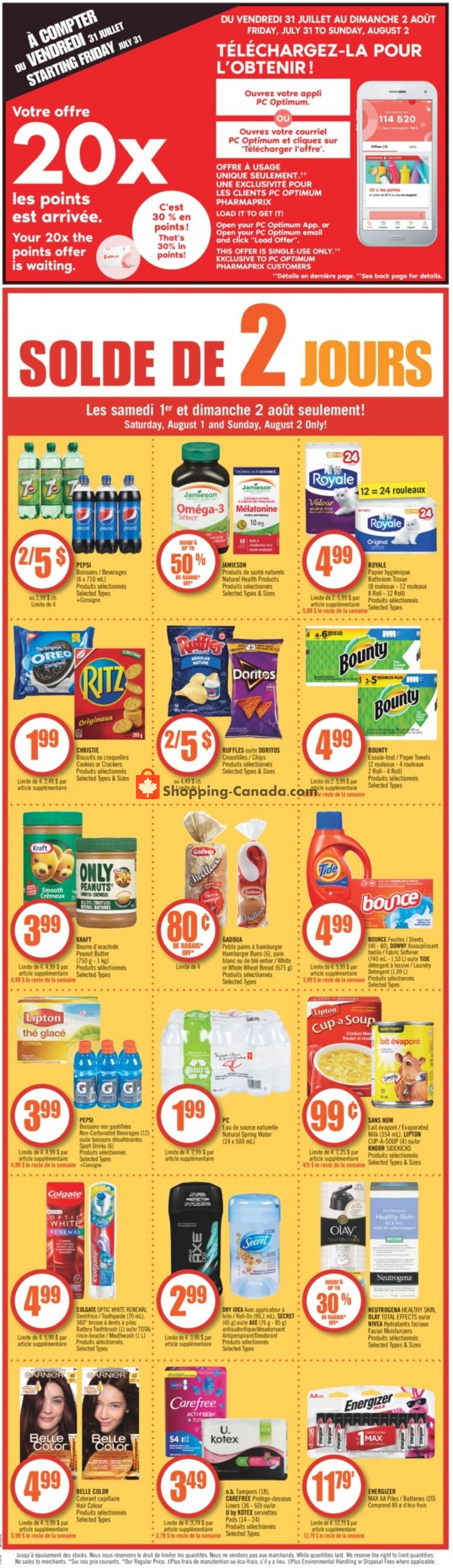 Pharmaprix flyer from Saturday August 1, 2020 to Friday August 7, 2020 - page 1