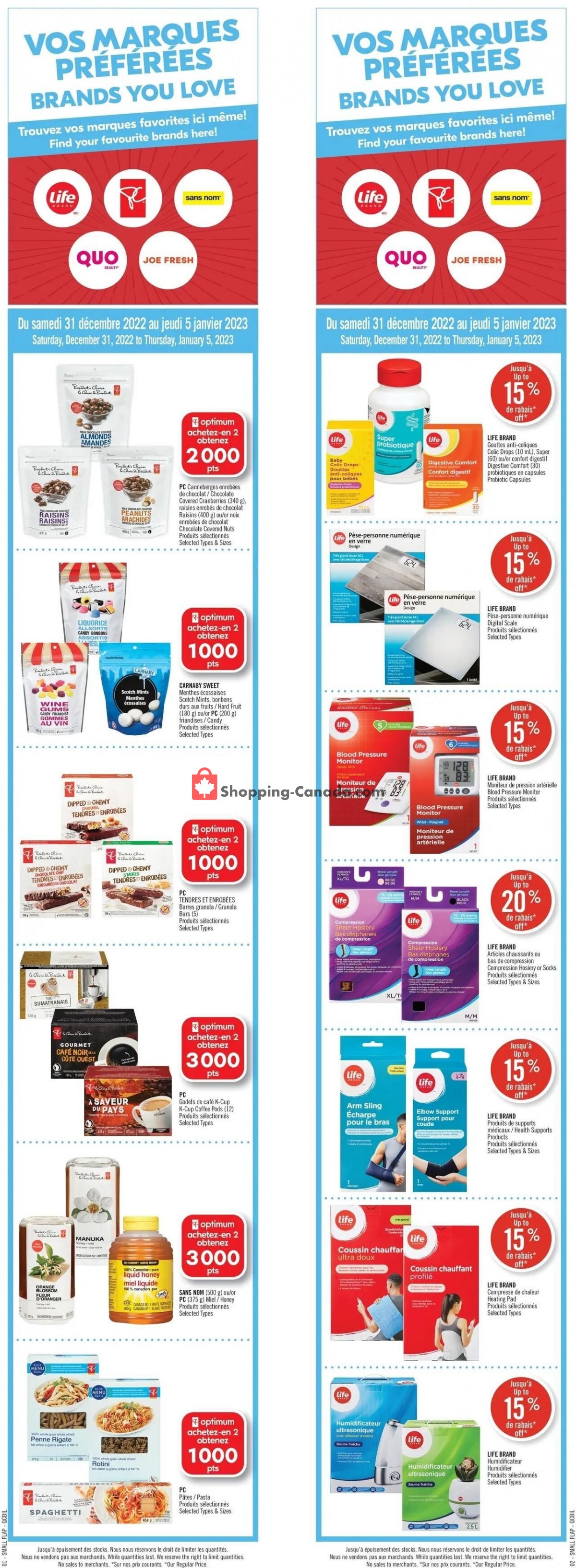 Pharmaprix Canada, flyer (Special Offer QC) December 31 January