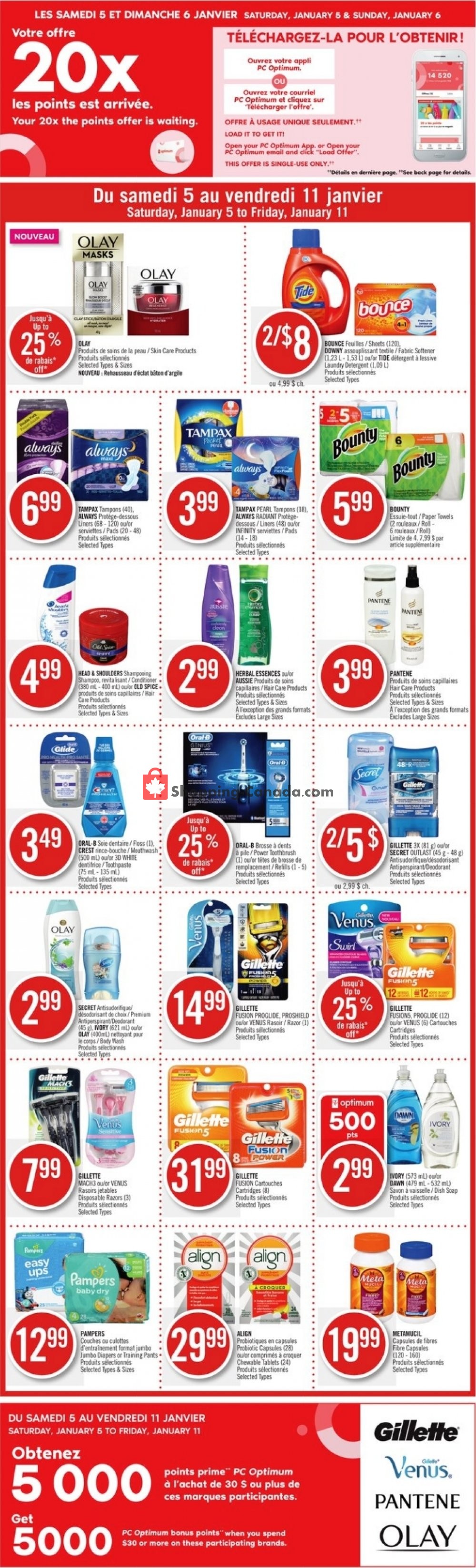 Pharmaprix flyer from Saturday January 5, 2019 to Friday January 11, 2019 - page 1