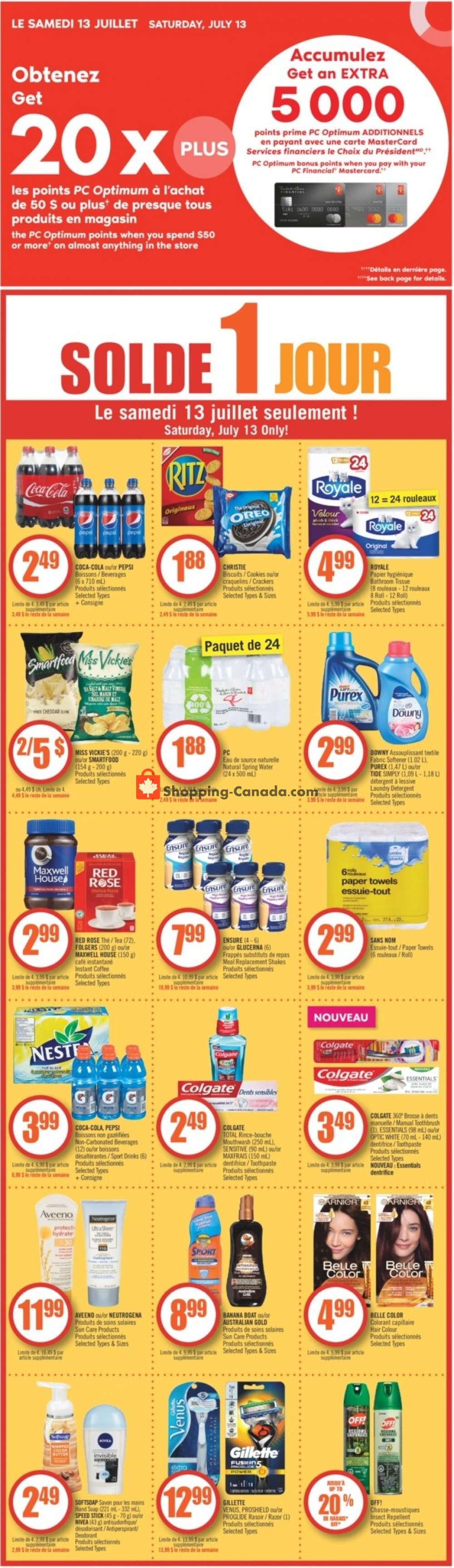 Pharmaprix flyer from Saturday July 13, 2019 to Friday July 19, 2019 - page 1