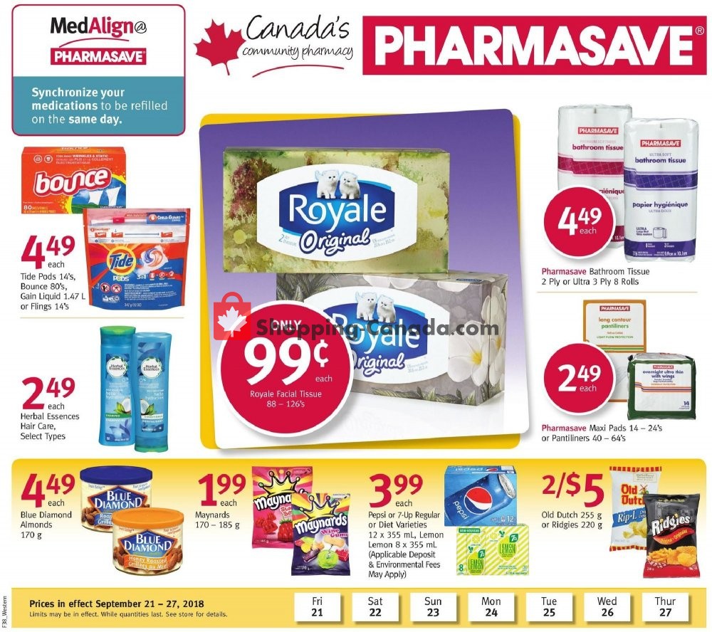 Pharmasave flyer from Friday September 21, 2018 to Thursday September 27, 2018 - page 1