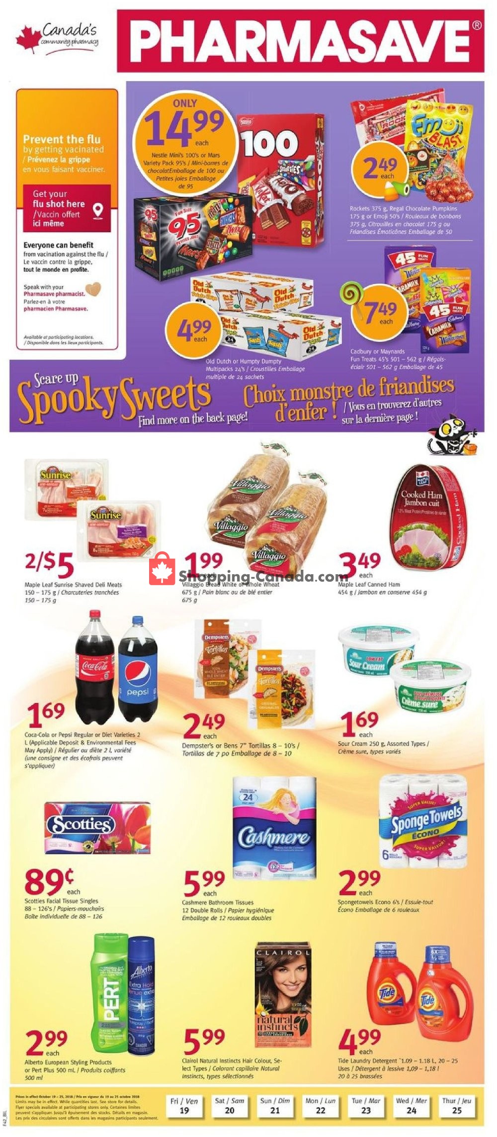 Pharmasave flyer from Friday October 19, 2018 to Thursday October 25, 2018 - page 1