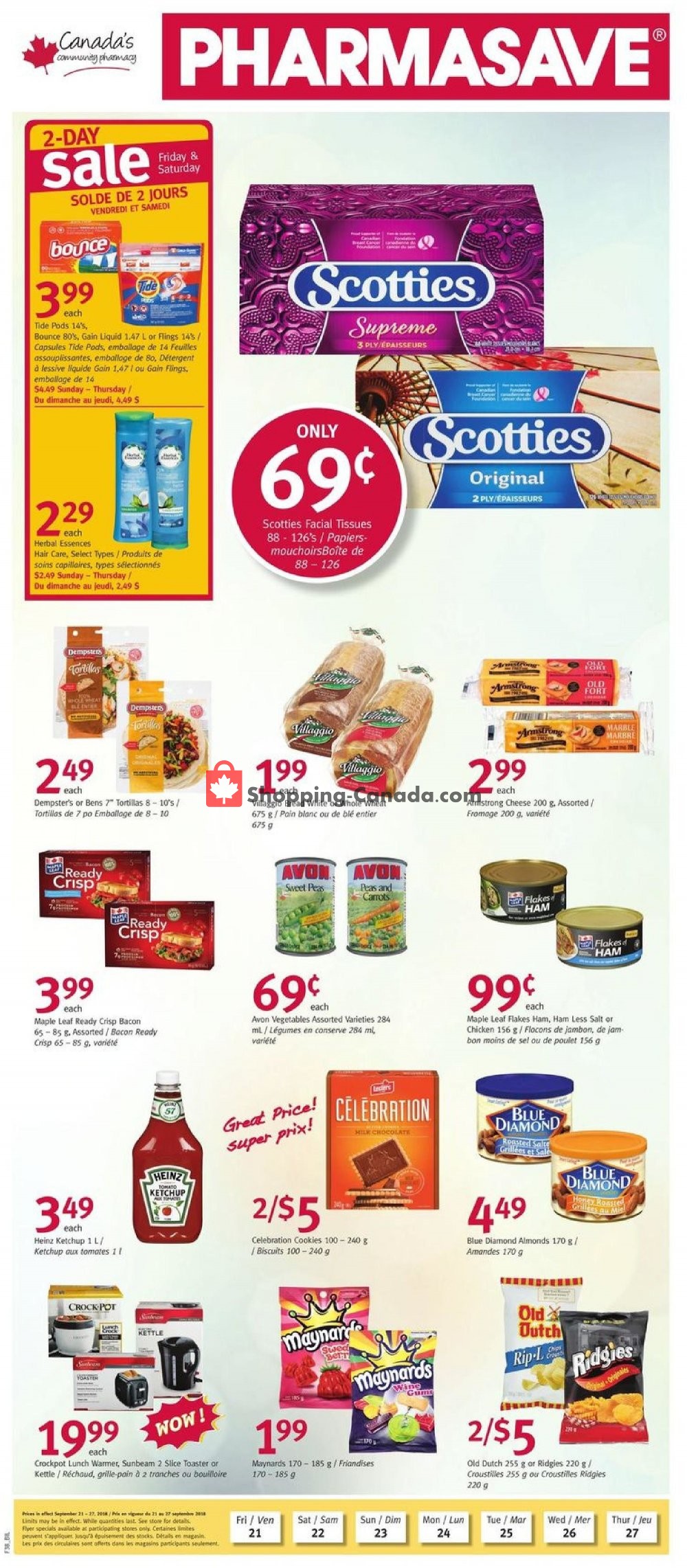 Pharmasave flyer from Friday September 21, 2018 to Thursday September 27, 2018 - page 1