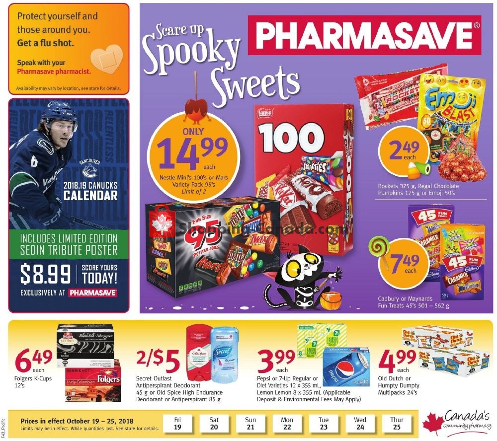 Pharmasave flyer from Friday October 19, 2018 to Thursday October 25, 2018 - page 1