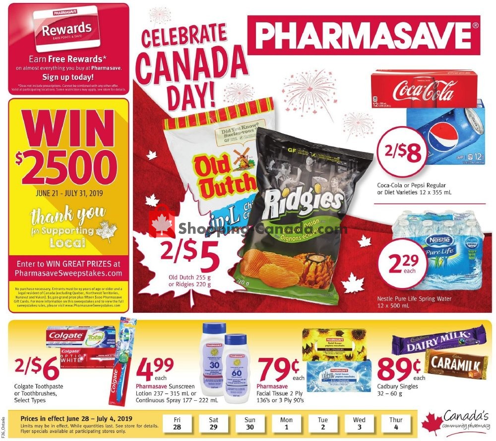 Pharmasave flyer from Friday June 28, 2019 to Thursday July 4, 2019 - page 1