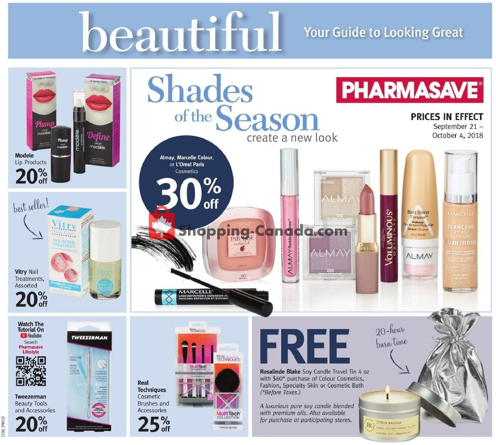 Pharmasave flyer from Friday September 21, 2018 to Thursday October 4, 2018 - page 1