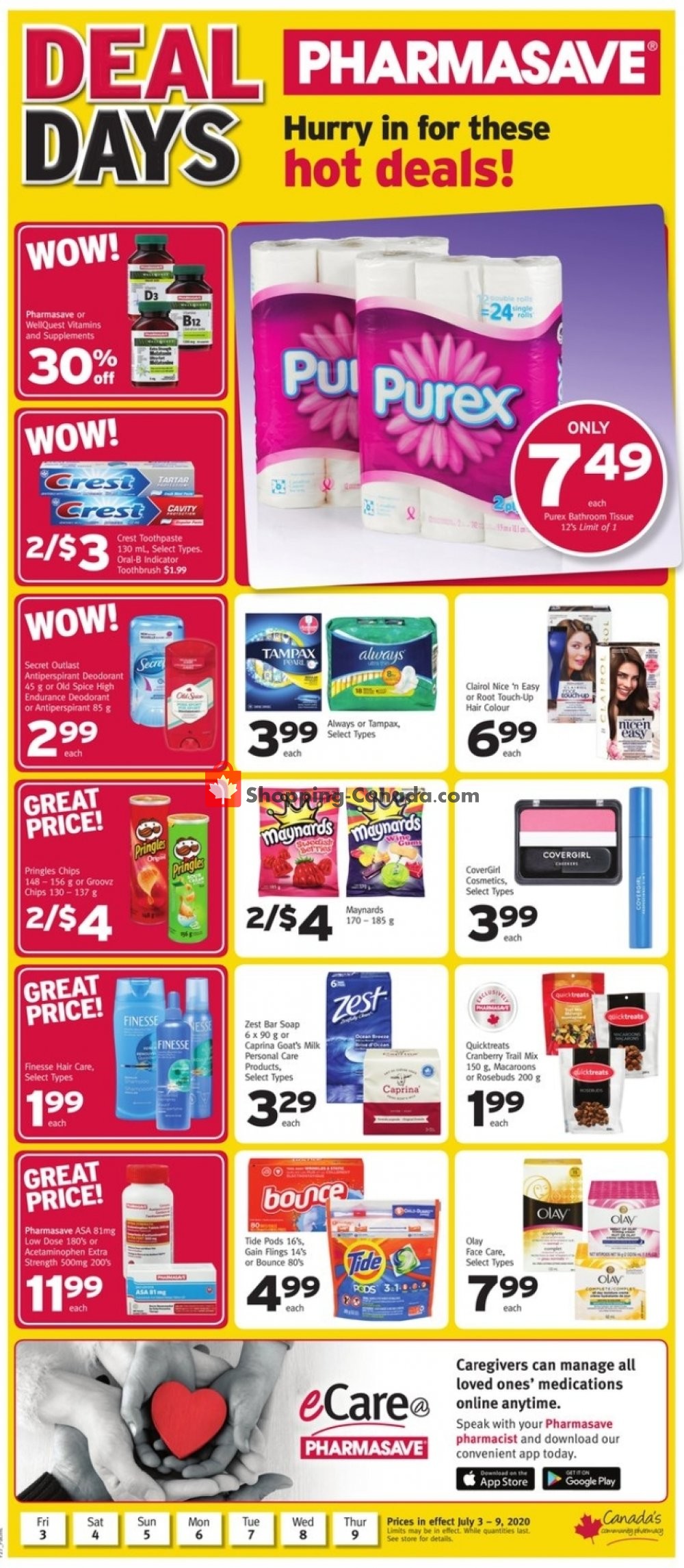 Pharmasave flyer from Friday July 3, 2020 to Thursday July 9, 2020 - page 1