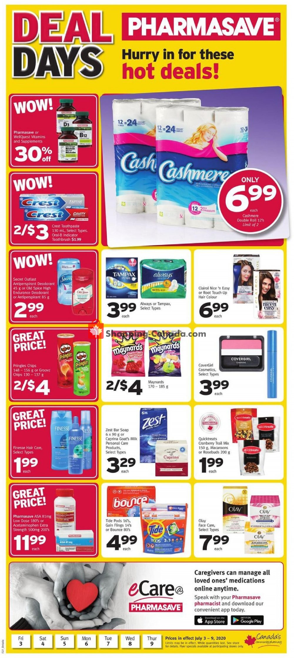 Pharmasave flyer from Friday July 3, 2020 to Thursday July 9, 2020 - page 1