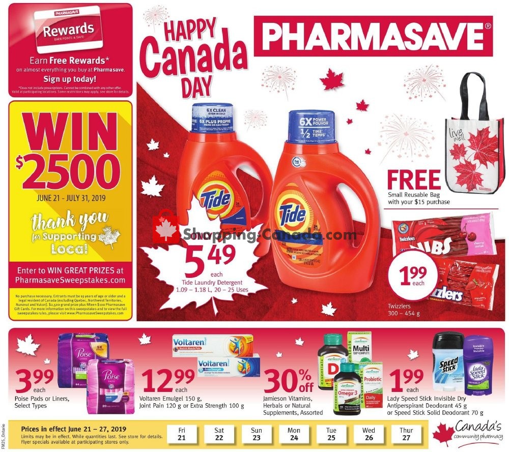 Pharmasave flyer from Friday June 21, 2019 to Thursday June 27, 2019 - page 1