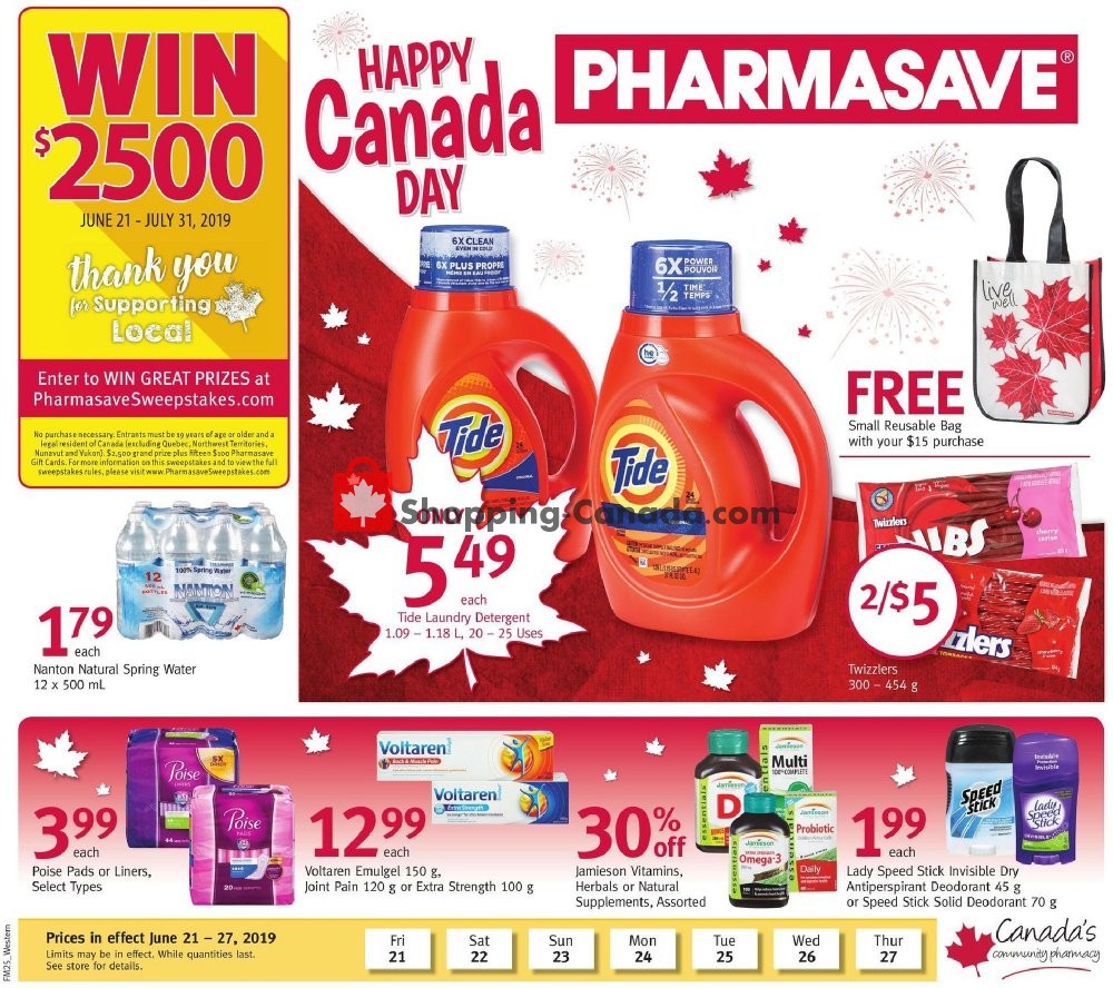 Pharmasave flyer from Friday June 21, 2019 to Thursday June 27, 2019 - page 1