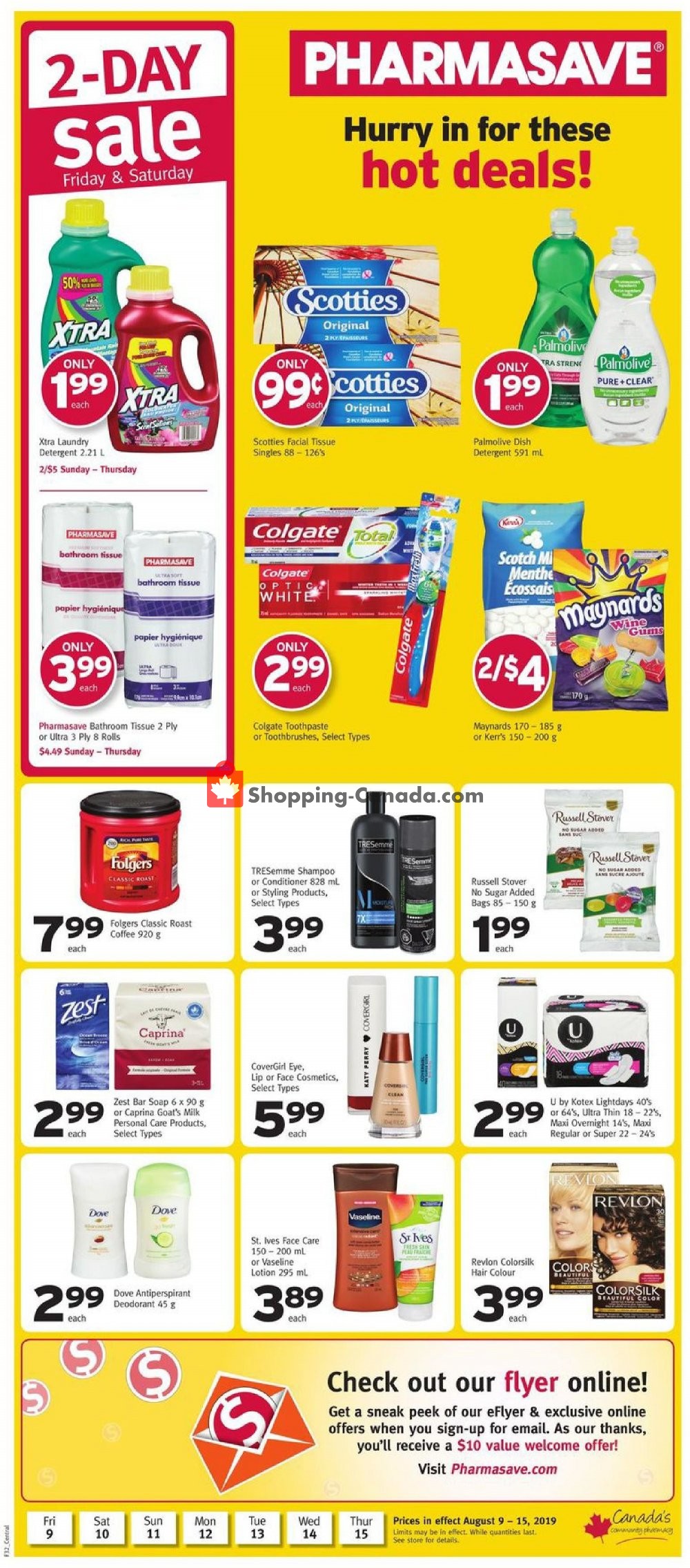 Pharmasave flyer from Friday August 9, 2019 to Thursday August 15, 2019 - page 1