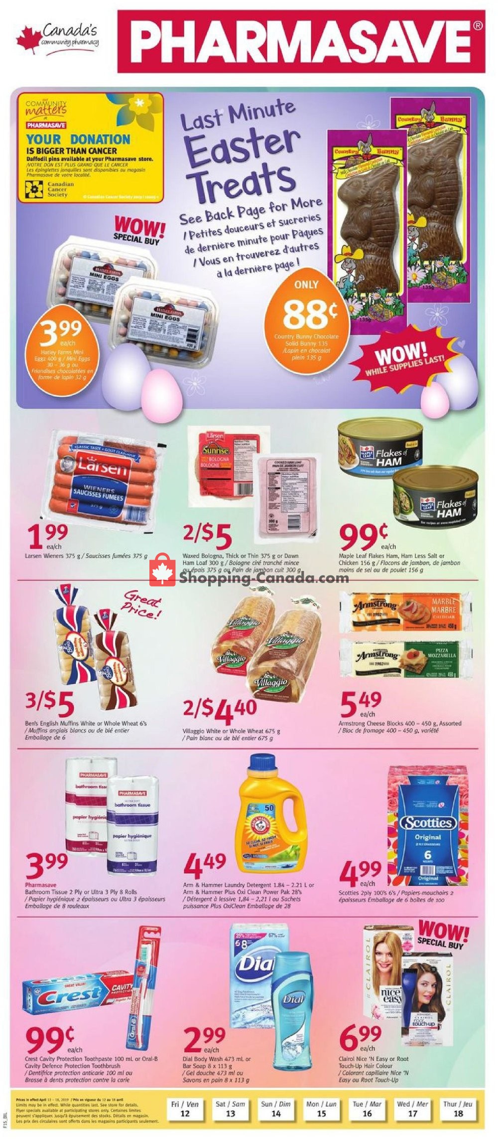 Pharmasave flyer from Friday April 12, 2019 to Thursday April 18, 2019 - page 1