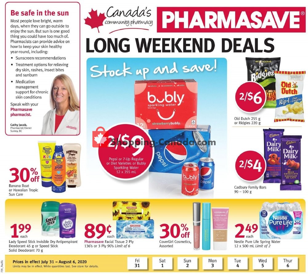 Pharmasave flyer from Friday July 31, 2020 to Thursday August 6, 2020 - page 1