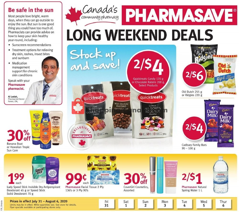 Pharmasave flyer from Friday July 31, 2020 to Thursday August 6, 2020 - page 1