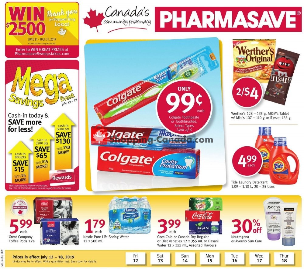 Pharmasave flyer from Friday July 12, 2019 to Thursday July 18, 2019 - page 1