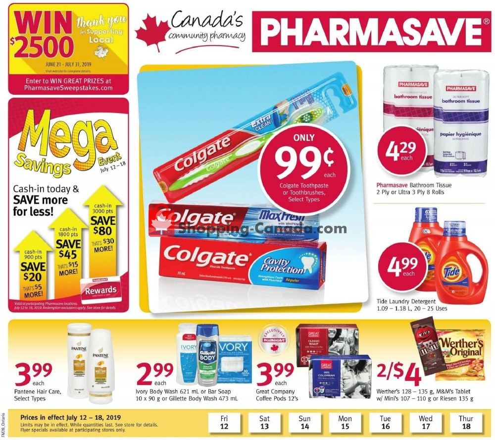 Pharmasave flyer from Friday July 12, 2019 to Thursday July 18, 2019 - page 1