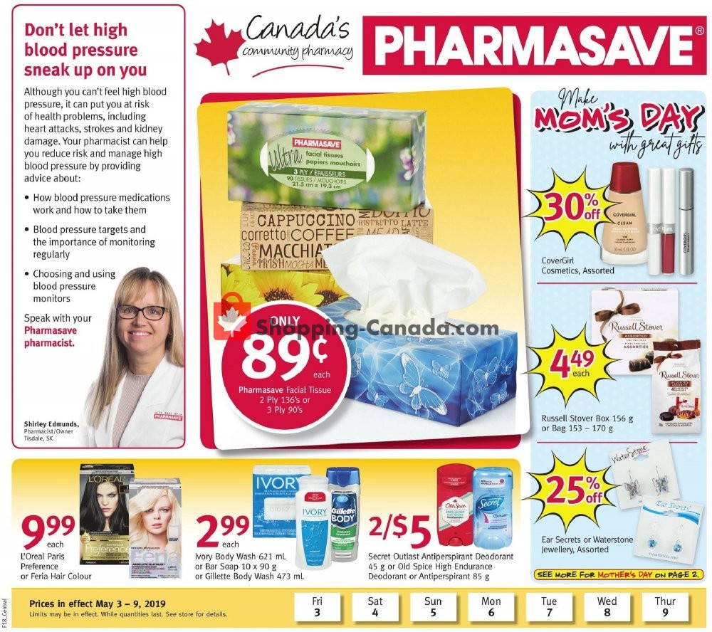 Pharmasave flyer from Friday May 3, 2019 to Thursday May 9, 2019 - page 1