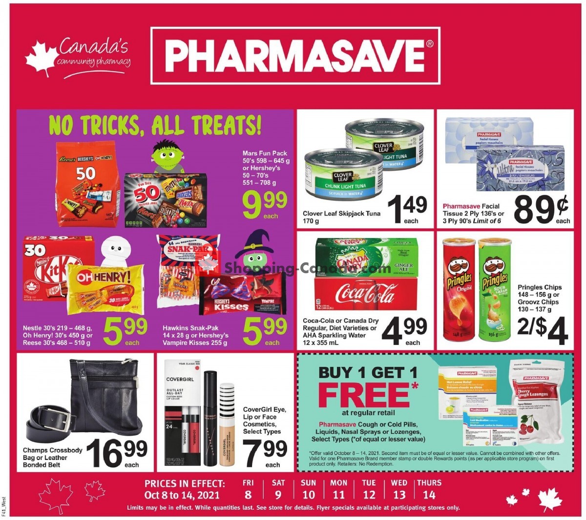 Pharmasave flyer from Friday October 8, 2021 to Thursday October 14, 2021 - page 1
