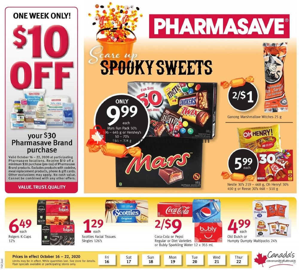 Pharmasave flyer from Friday October 16, 2020 to Thursday October 22, 2020 - page 1
