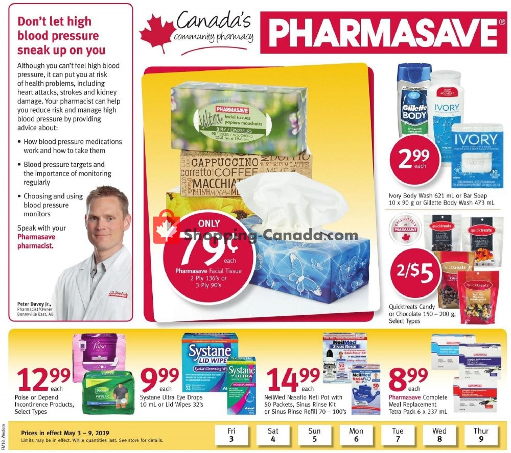 Pharmasave flyer from Friday May 3, 2019 to Thursday May 9, 2019 - page 1