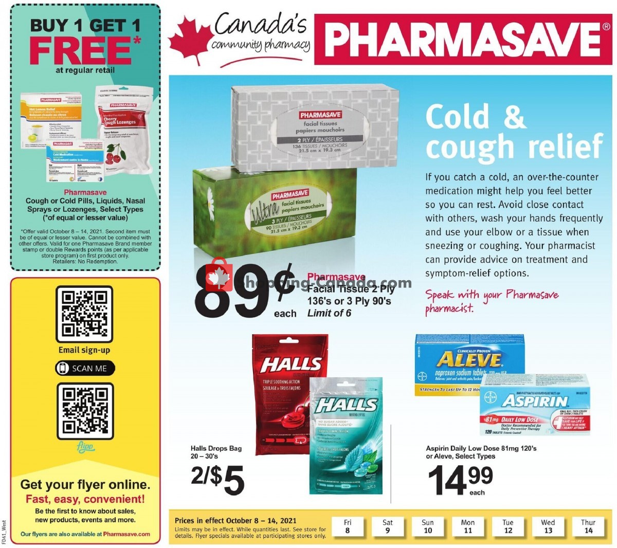Pharmasave flyer from Friday October 8, 2021 to Thursday October 14, 2021 - page 1