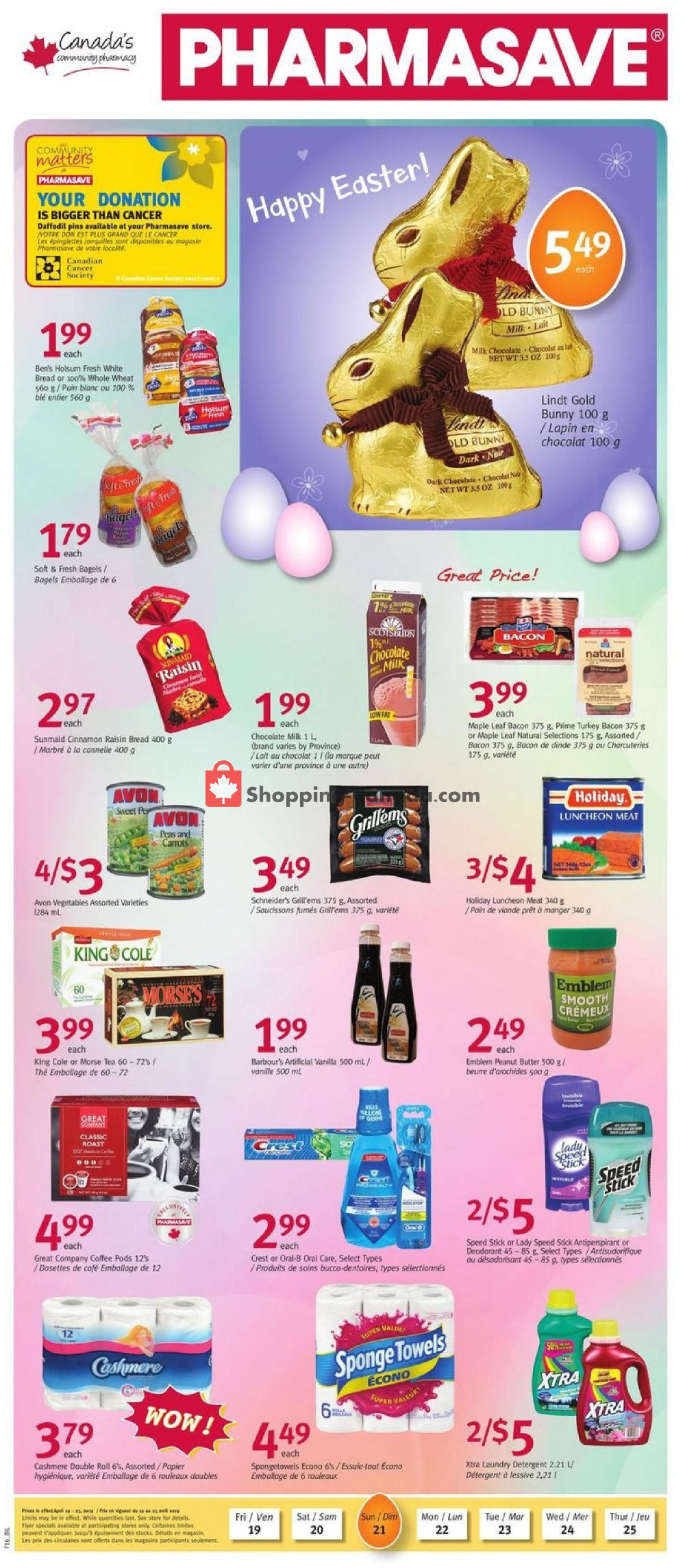 Pharmasave flyer from Friday April 19, 2019 to Thursday April 25, 2019 - page 1