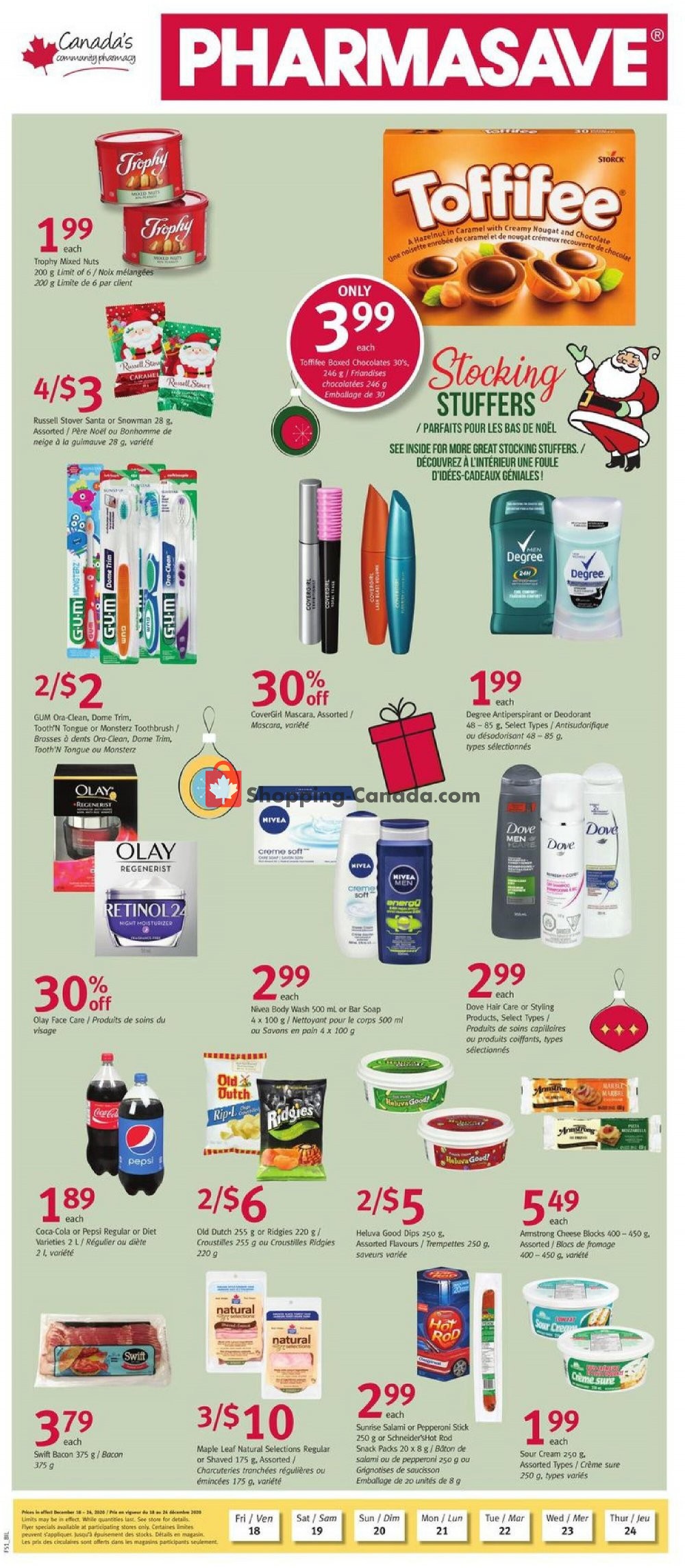 Pharmasave flyer from Friday December 18, 2020 to Thursday December 24, 2020 - page 1