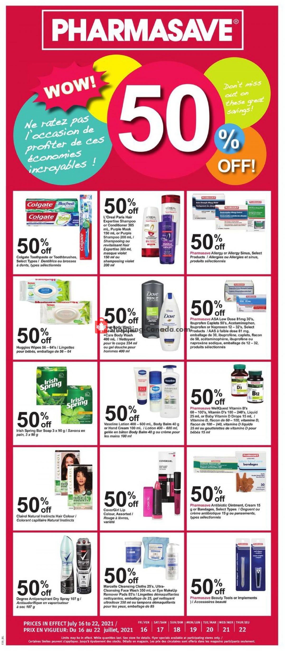 Pharmasave flyer from Friday July 16, 2021 to Thursday July 22, 2021 - page 1