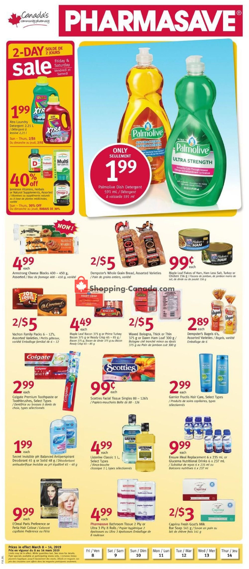 Pharmasave flyer from Friday March 8, 2019 to Thursday March 14, 2019 - page 1