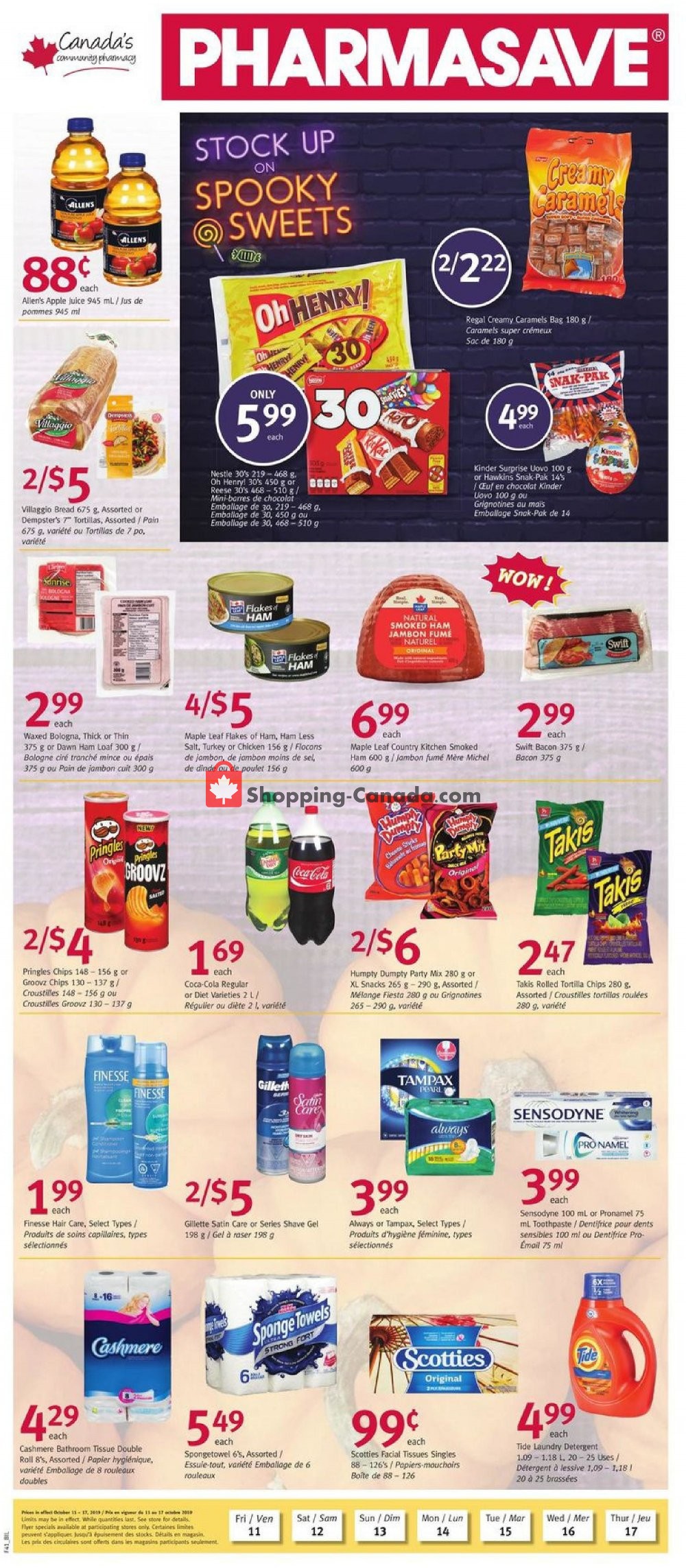 Pharmasave flyer from Friday October 11, 2019 to Thursday October 17, 2019 - page 1