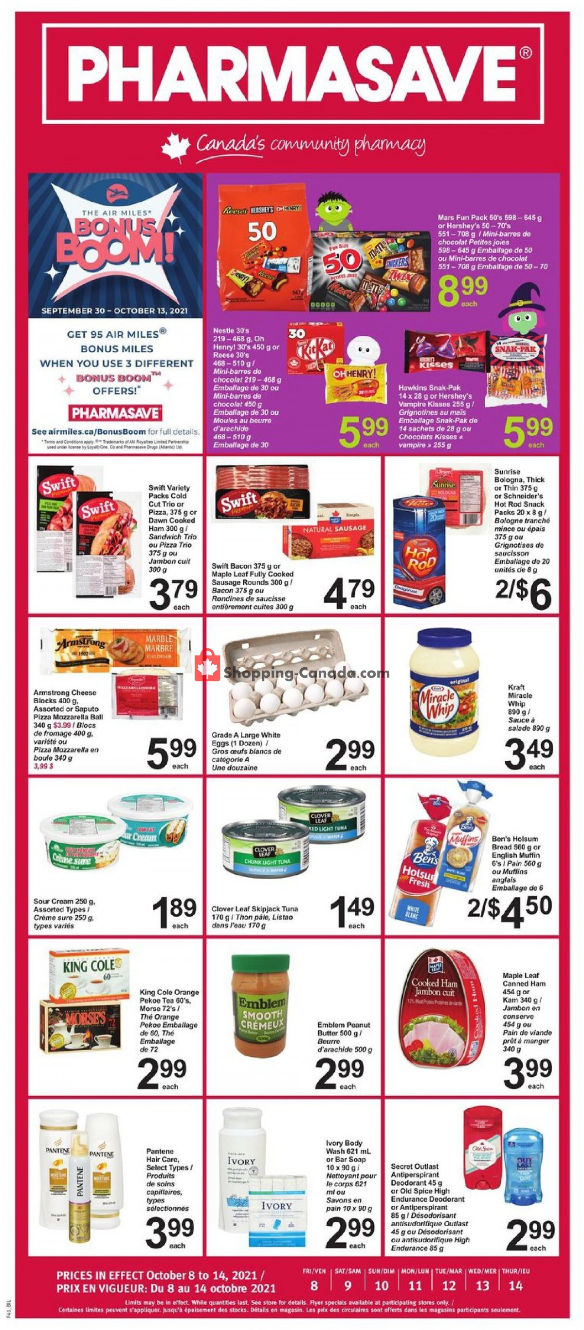 Pharmasave flyer from Friday October 8, 2021 to Thursday October 14, 2021 - page 1