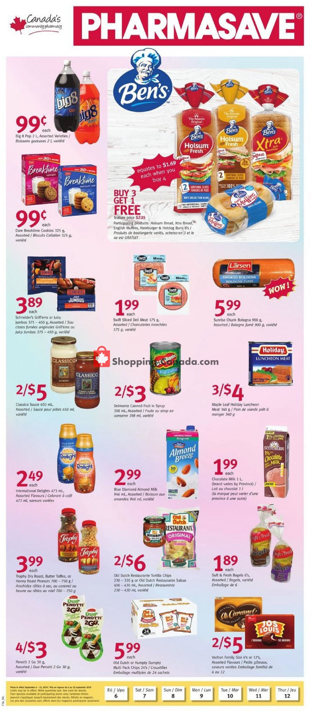 Pharmasave flyer from Friday September 6, 2019 to Thursday September 12, 2019 - page 1