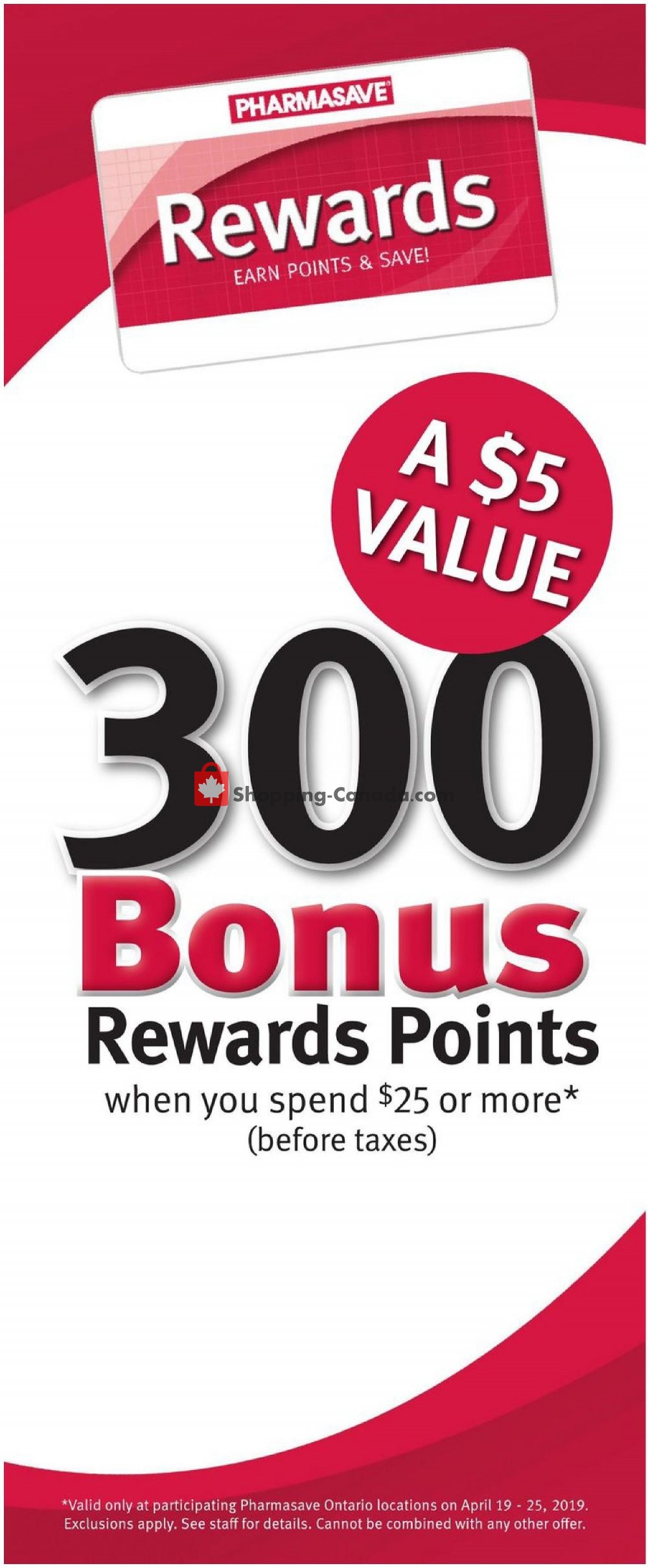 Pharmasave flyer from Friday April 19, 2019 to Thursday April 25, 2019 - page 1