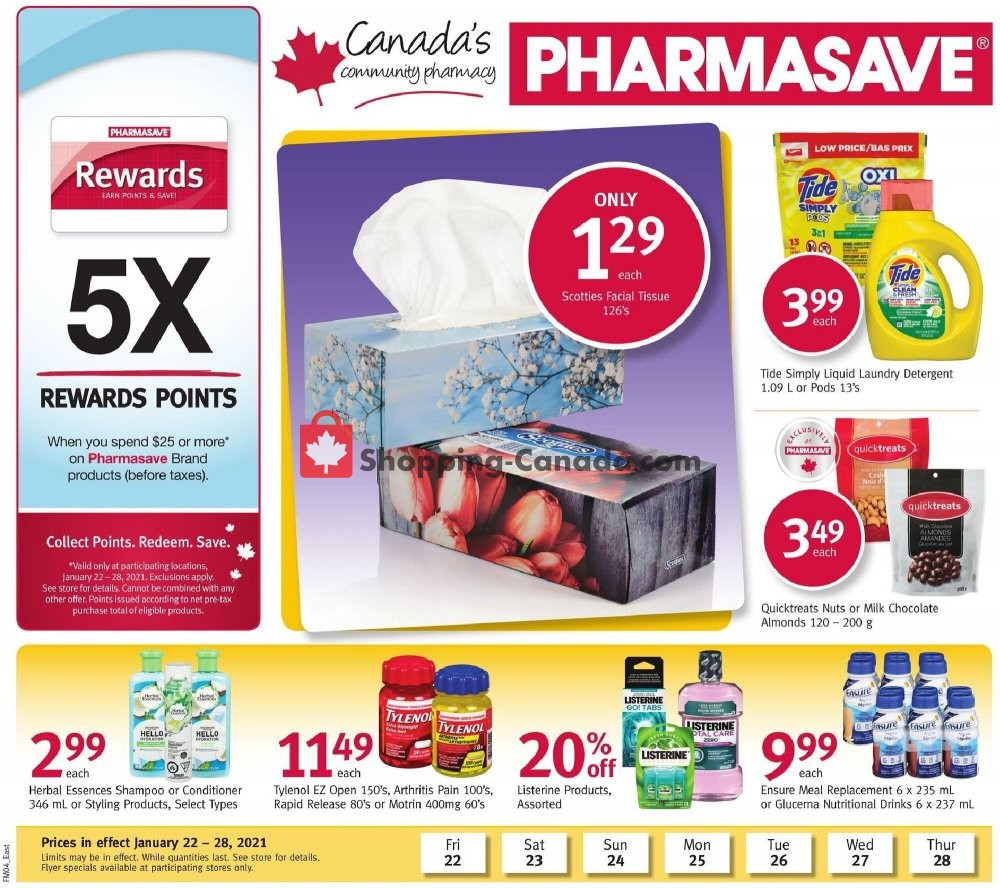 Pharmasave flyer from Friday January 22, 2021 to Thursday January 28, 2021 - page 1