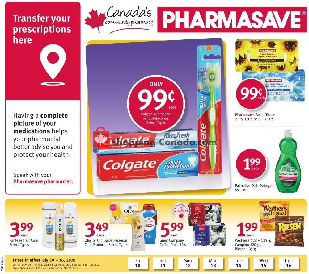 Pharmasave flyer from Friday July 10, 2020 to Thursday July 16, 2020 - page 1