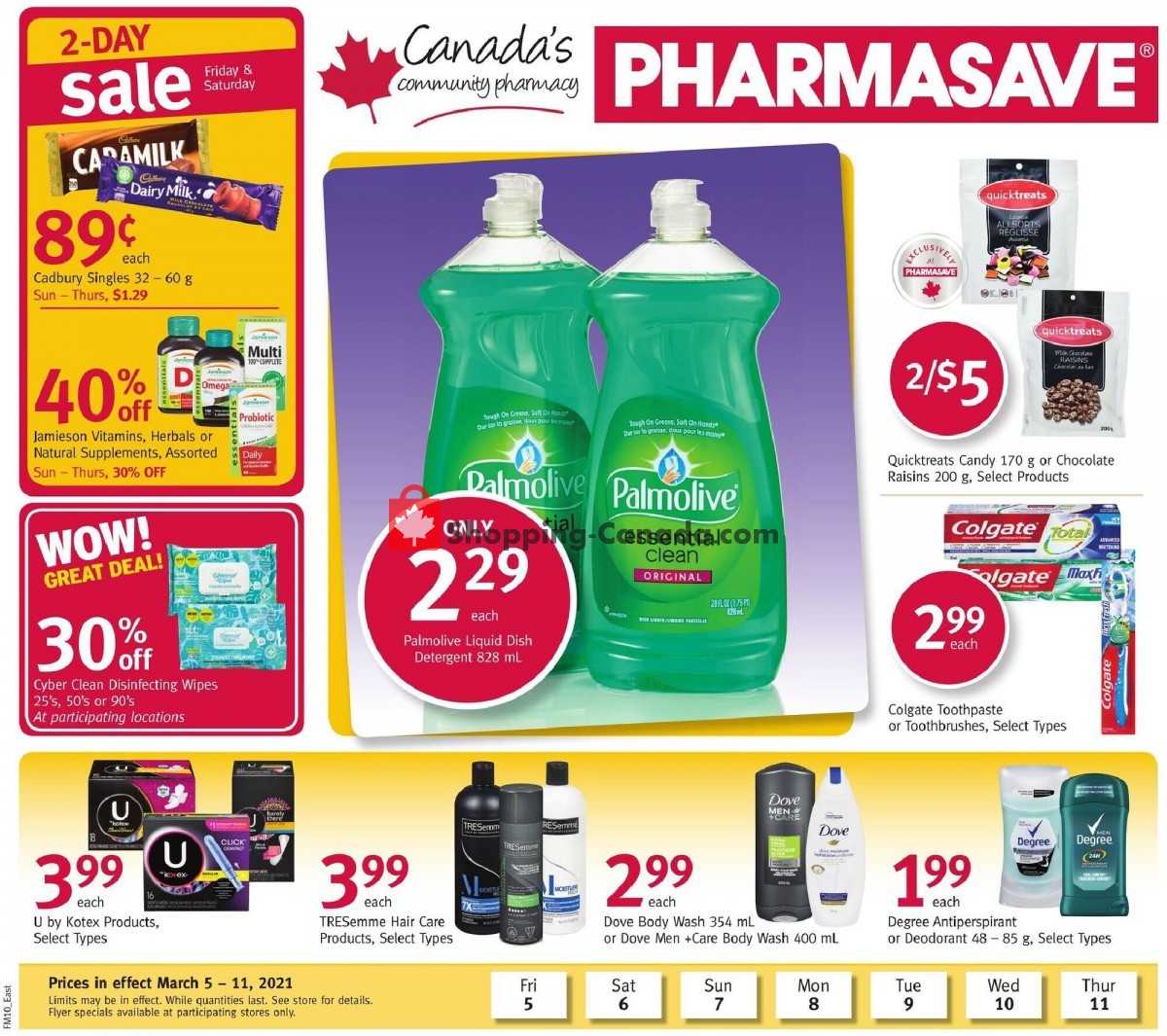 Pharmasave flyer from Friday March 5, 2021 to Thursday March 11, 2021 - page 1