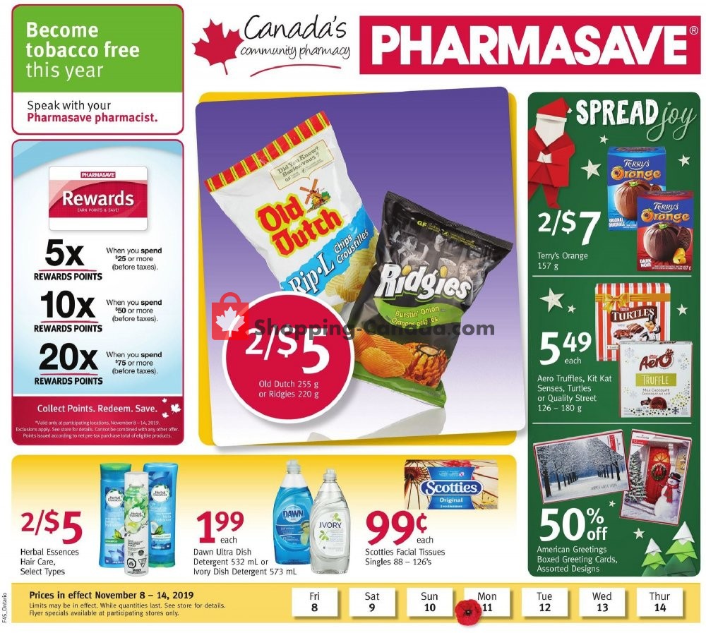 Pharmasave flyer from Friday November 8, 2019 to Thursday November 14, 2019 - page 1