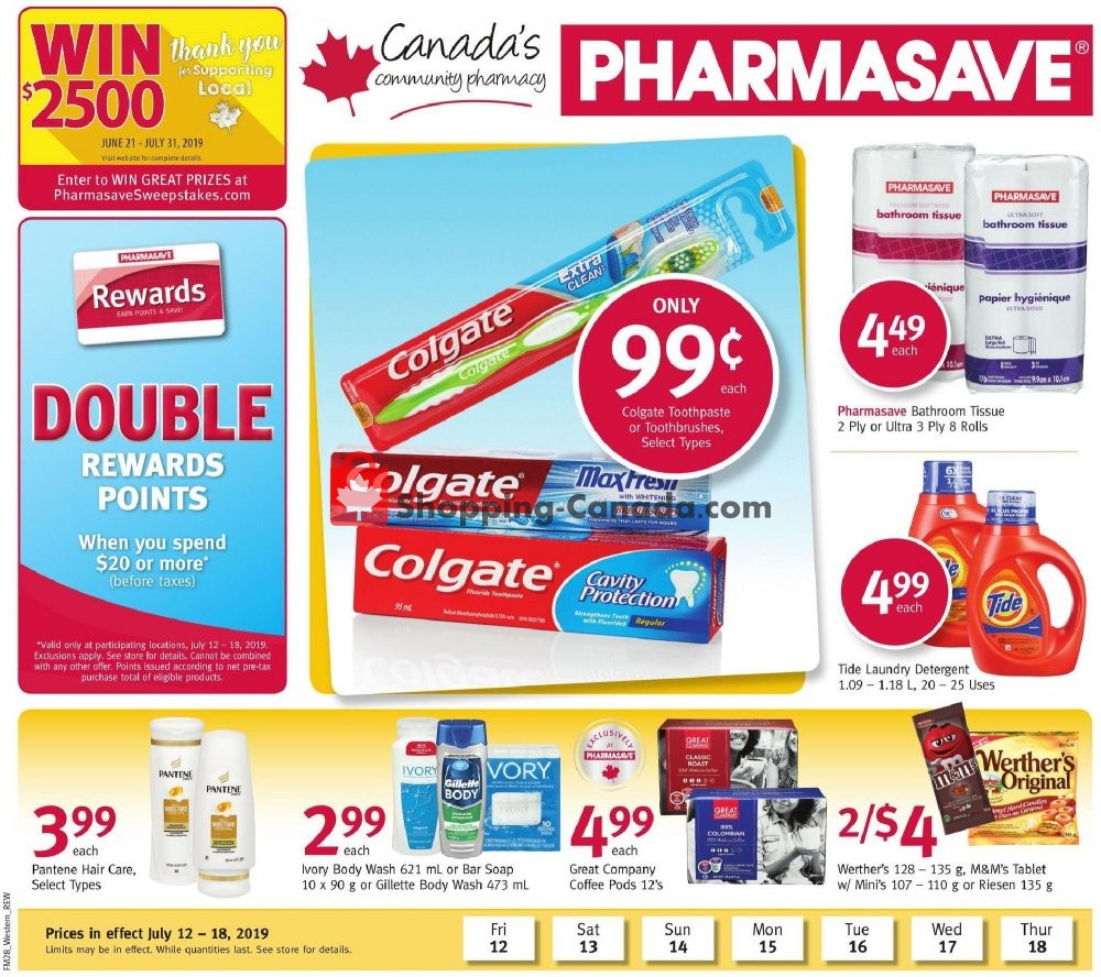 Pharmasave flyer from Friday July 12, 2019 to Thursday July 18, 2019 - page 1