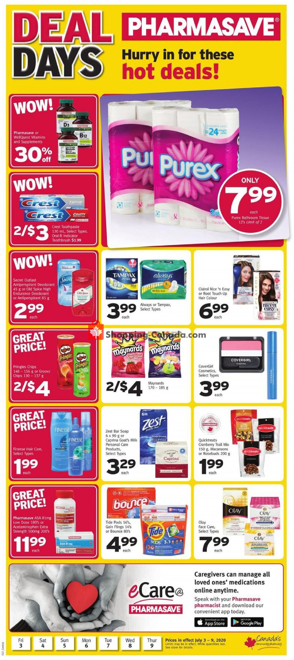 Pharmasave flyer from Friday July 3, 2020 to Thursday July 9, 2020 - page 1