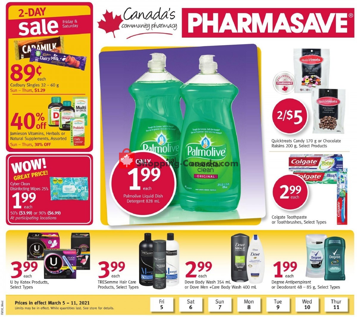 Pharmasave flyer from Friday March 5, 2021 to Thursday March 11, 2021 - page 1