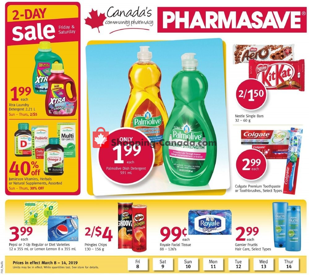 Pharmasave flyer from Friday March 8, 2019 to Thursday March 14, 2019 - page 1