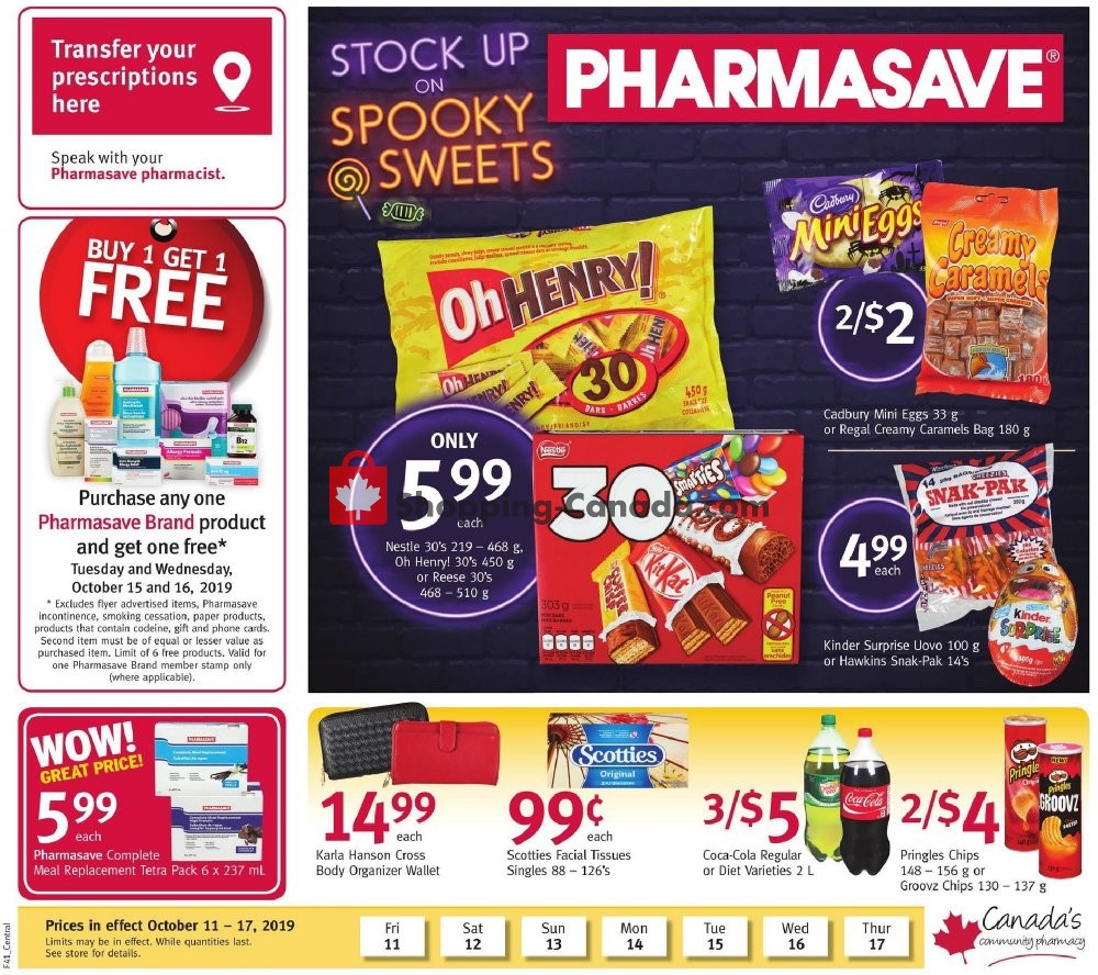 Pharmasave flyer from Friday October 11, 2019 to Thursday October 17, 2019 - page 1