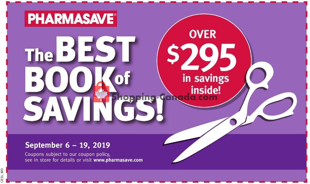 Pharmasave flyer from Friday September 6, 2019 to Thursday September 19, 2019 - page 1