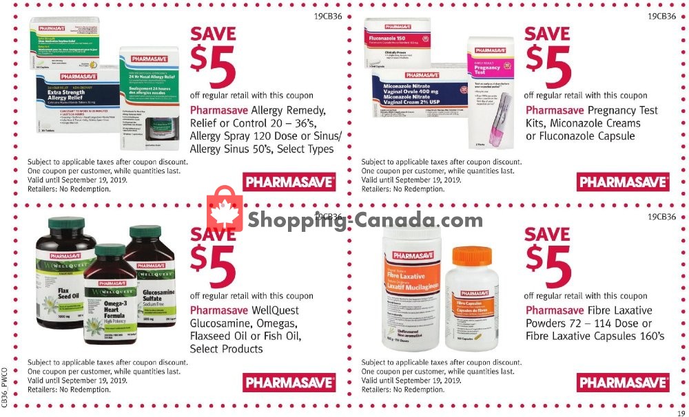 Pharmasave flyer from Friday September 6, 2019 to Thursday September 19, 2019 - page 20